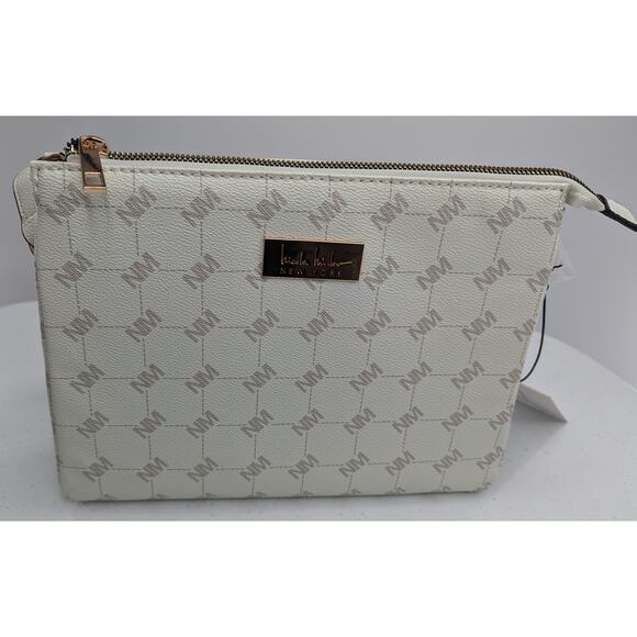 Nicole Miller Cream Crossbody Shoulder Bag With Coin Purse - Picture 12 of 13